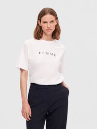 MED PRINT T-SKJORTE, Bright White, highres