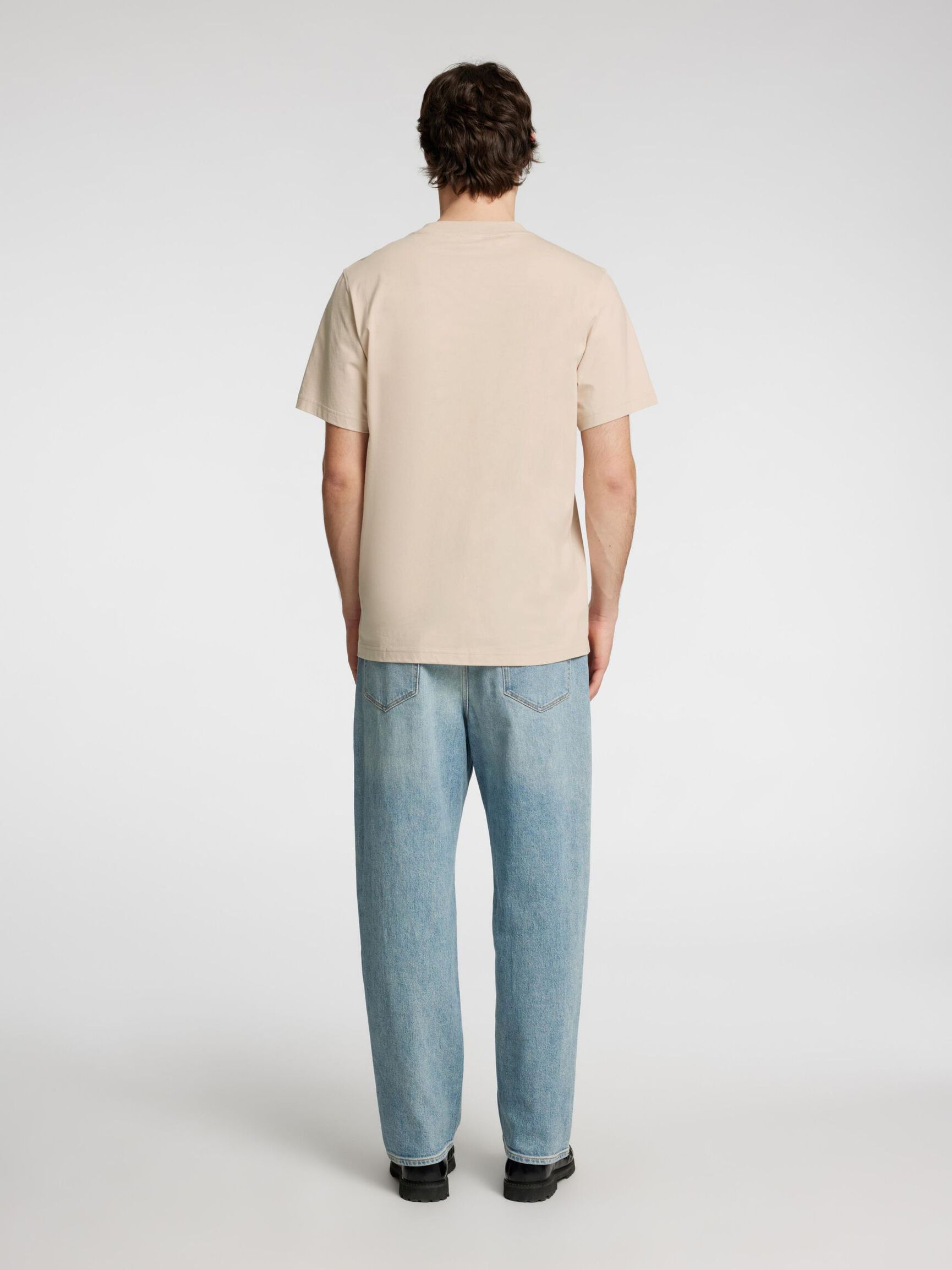 EMBROIDERED T-SHIRT, Oatmeal, highres