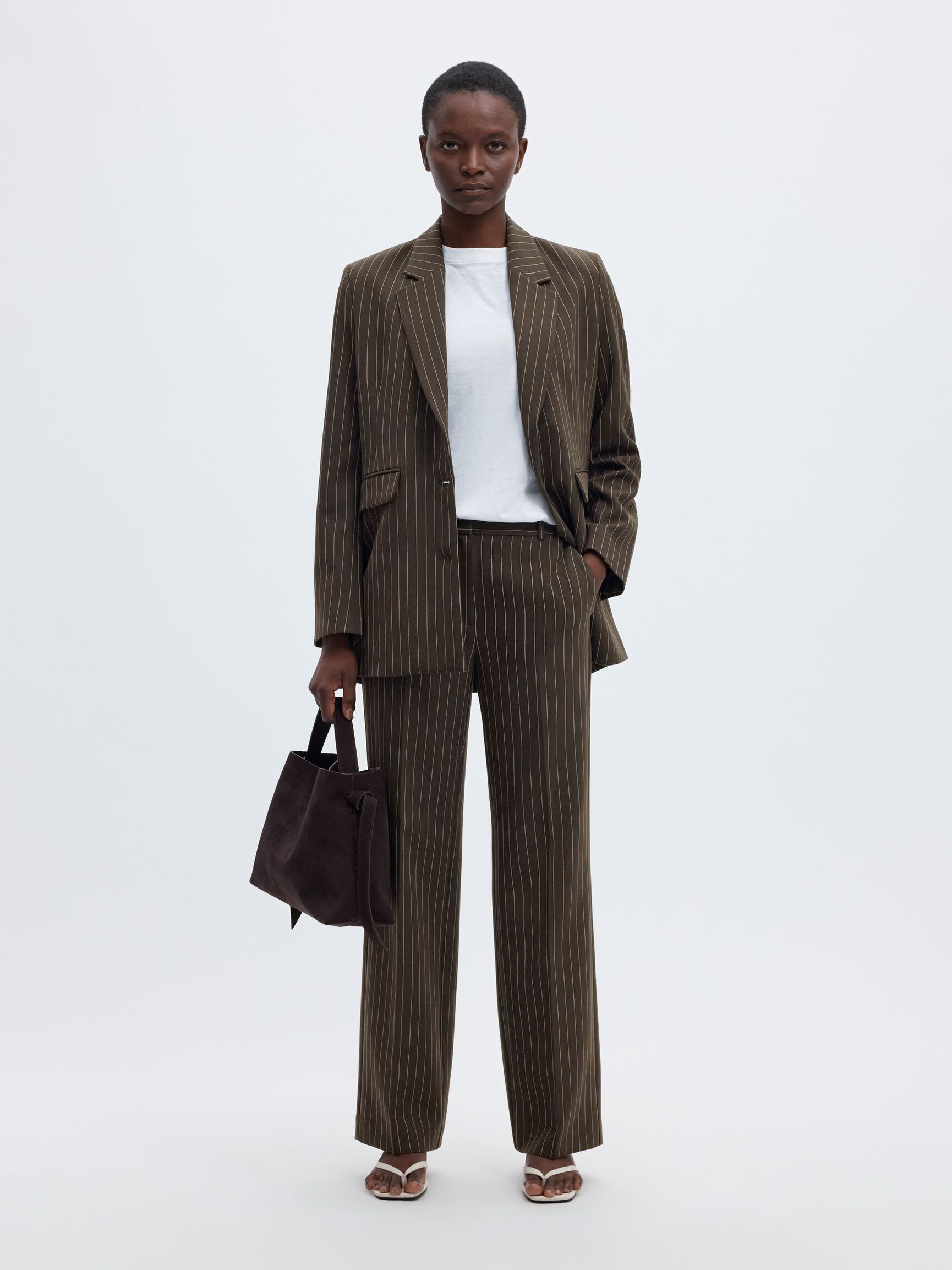 VISCOSE BLEND PINSTRIPE TROUSERS, Delicioso, highres