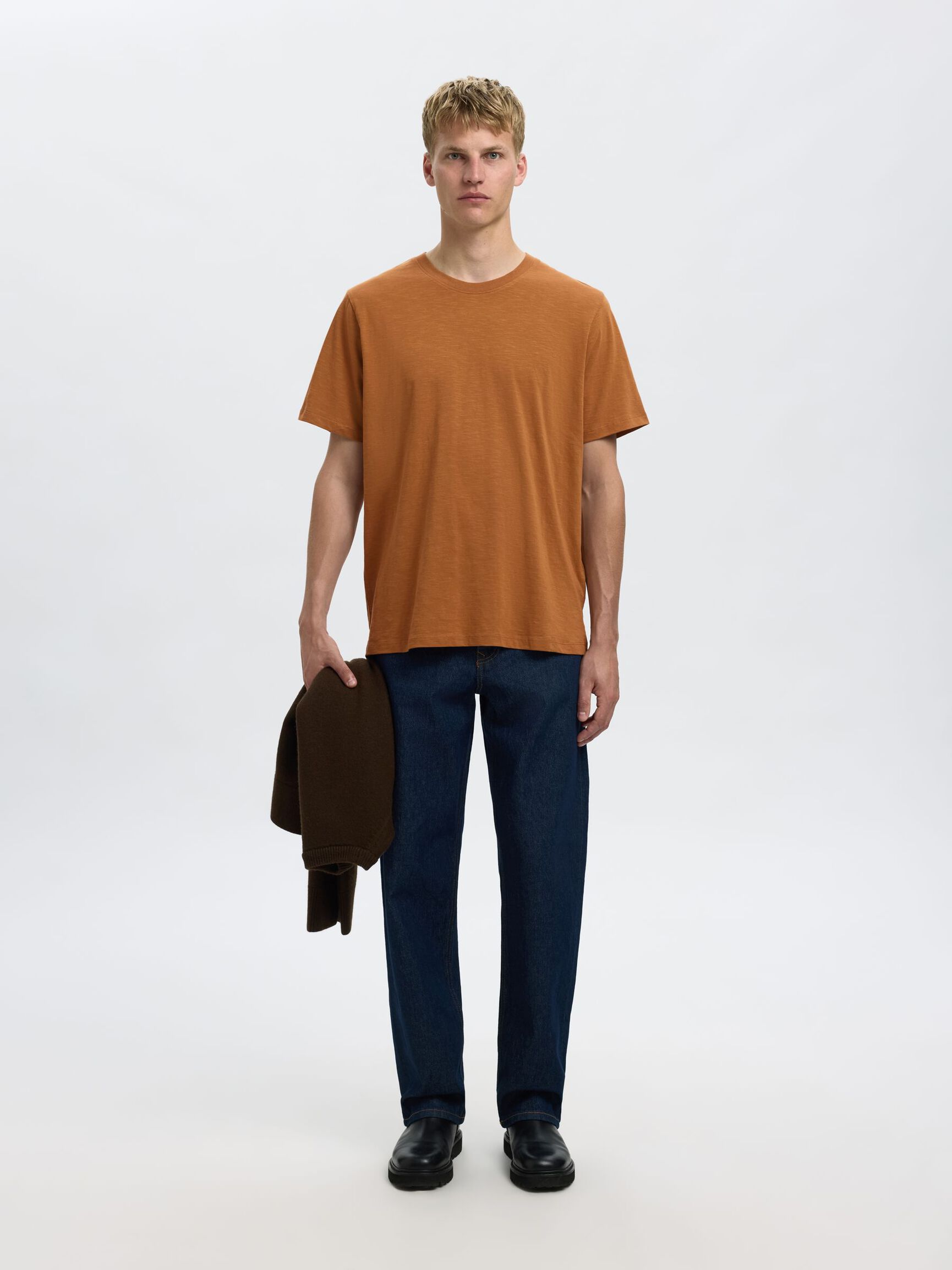 COTTON SLUB T-SHIRT, Chipmunk, highres
