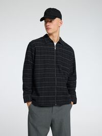 ZIPPED OVERSHIRT, Black, highres