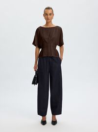 VISCOSE BLEND PLEATED  BLOUSE, Delicioso, highres