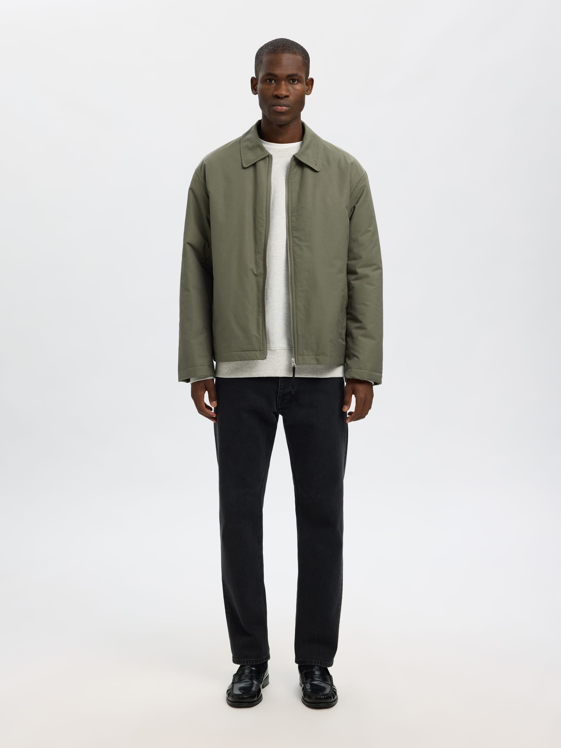 RELAXED FIT KURZJACKE, Olive Night, highres
