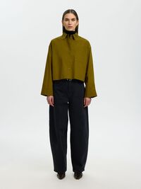 BOXY FIT CROPPED BLOUSE, Fir Green, highres