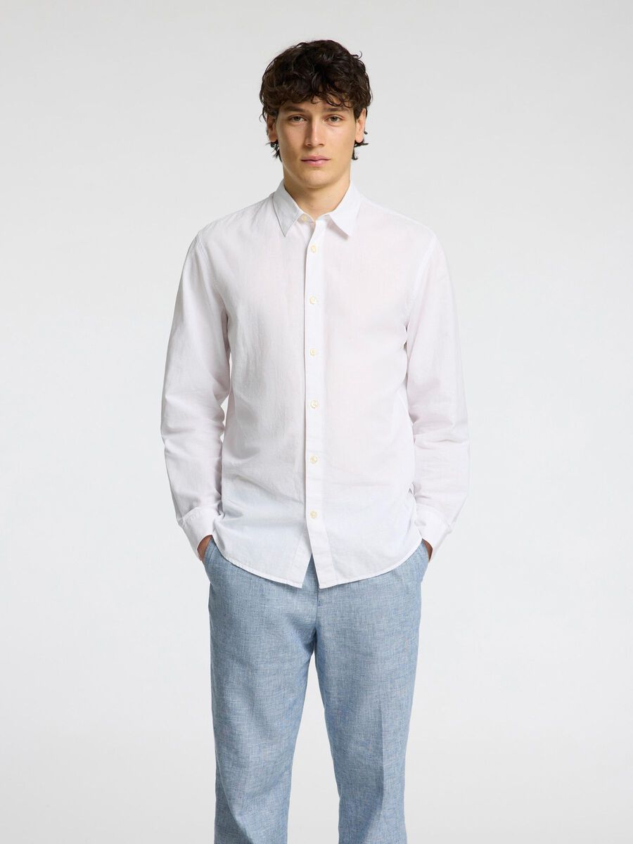 Selected 100% BAUMWOLL SLIM FIT HEMD, Bright White, highres - 16096543_BrightWhite_003.jpg