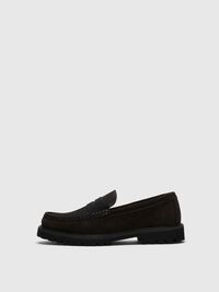SUEDE  PENNY LOAFERS, Demitasse, highres