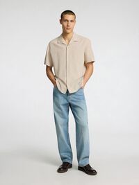 LIN MÉLANGÉ CHEMISE À MANCHES COURTES, Pure Cashmere, highres