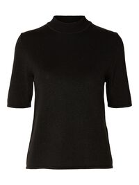 GLITTER KNITTED TOP, Black, highres