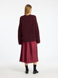 OVERSIZED ULDBLANDING STRIKTRØJE, Zinfandel, highres