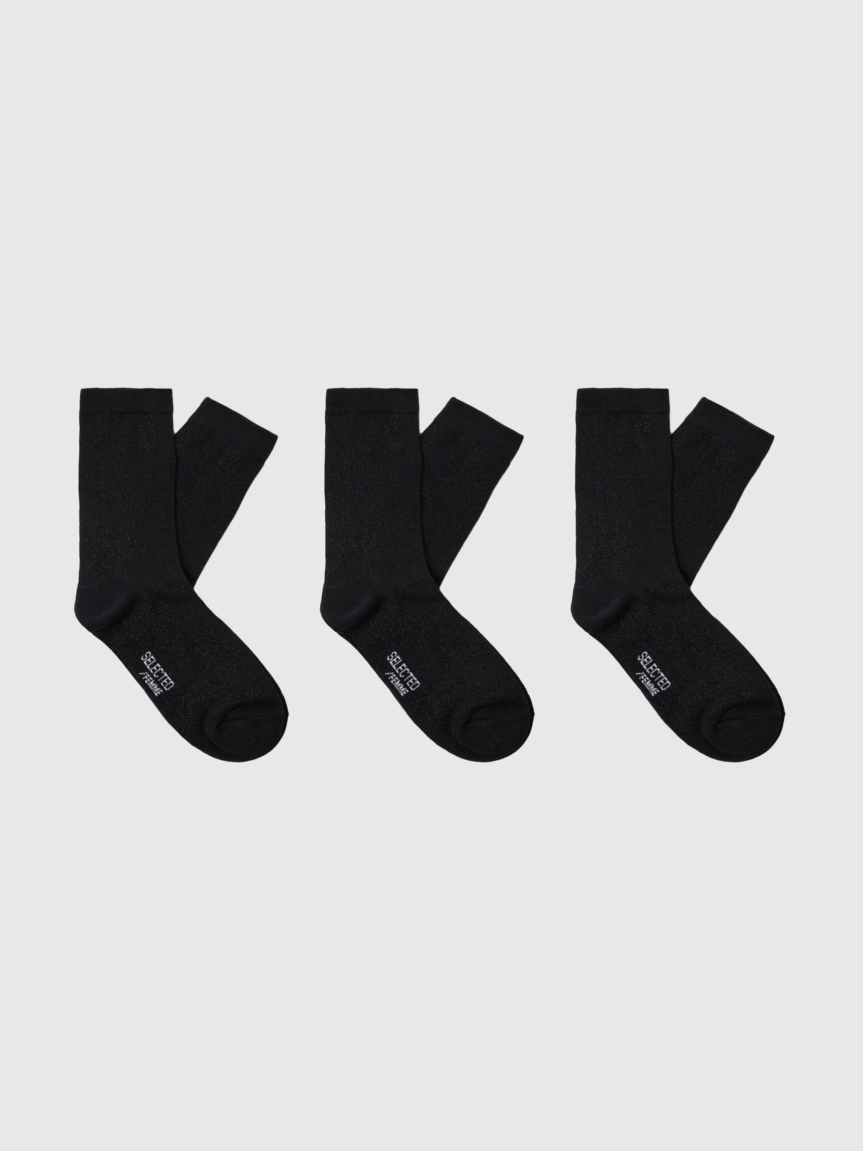 3-PACK GLITTER SOCKS, Black, highres