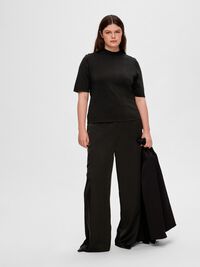 GLITTER KNITTED TOP, Black, highres