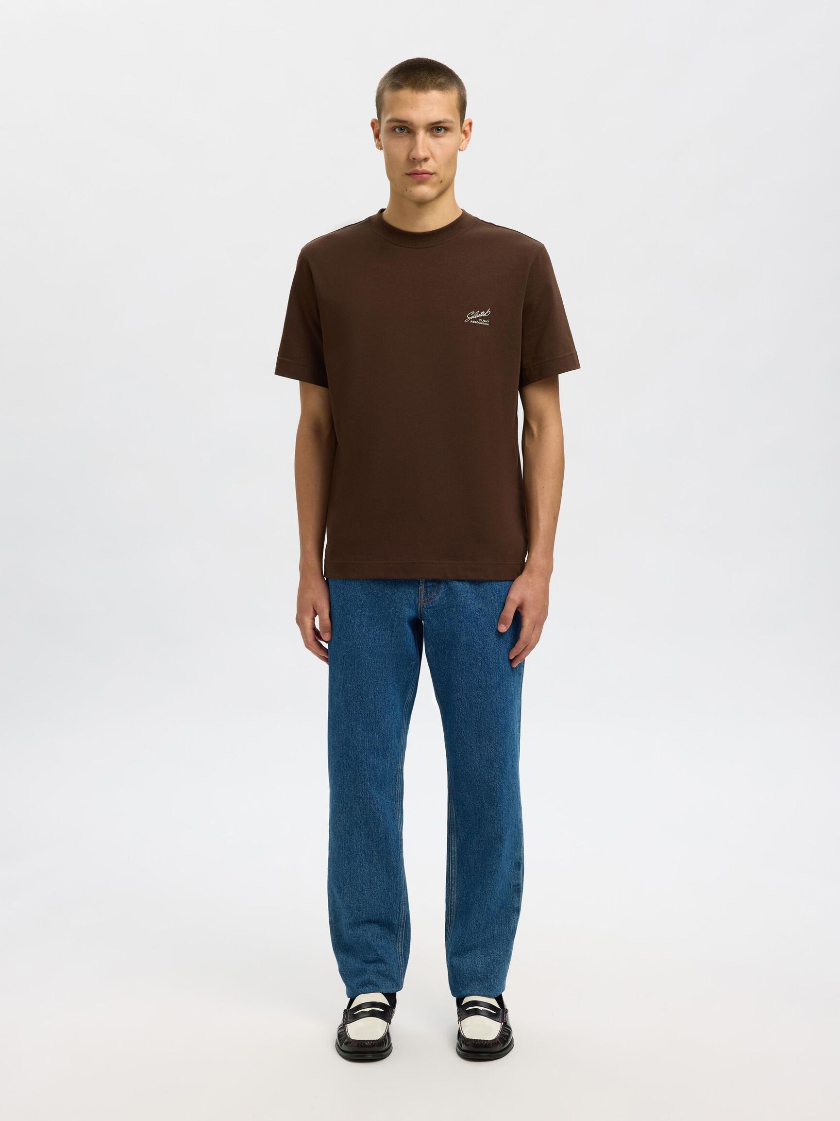 190 JEAN COUPE FUSELÉE, Medium Blue Denim, highres