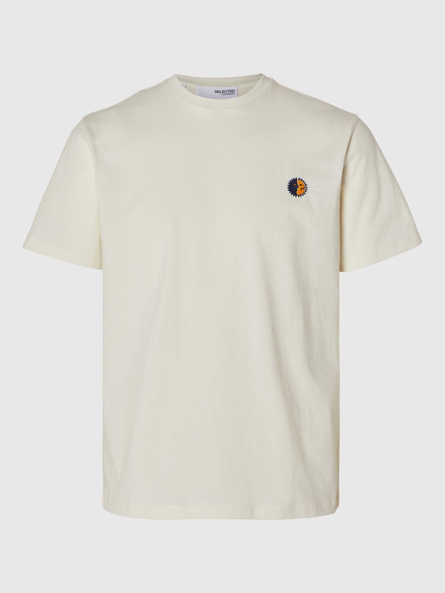Selected BESTICKTES T-SHIRT, Egret, highres - 16092116_Egret_1071355_001.jpg