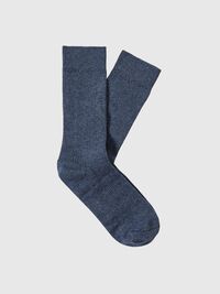 COTTON BLEND SOCKS, Sky Captain, highres