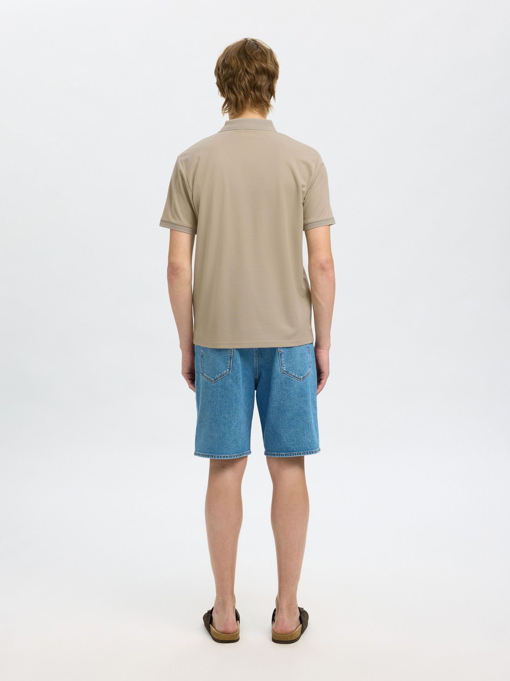 MANCHES COURTES POLO, Oatmeal, highres