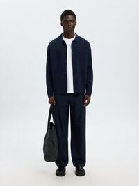RELAXED FIT KNITTED CARDIGAN, Sky Captain, highres