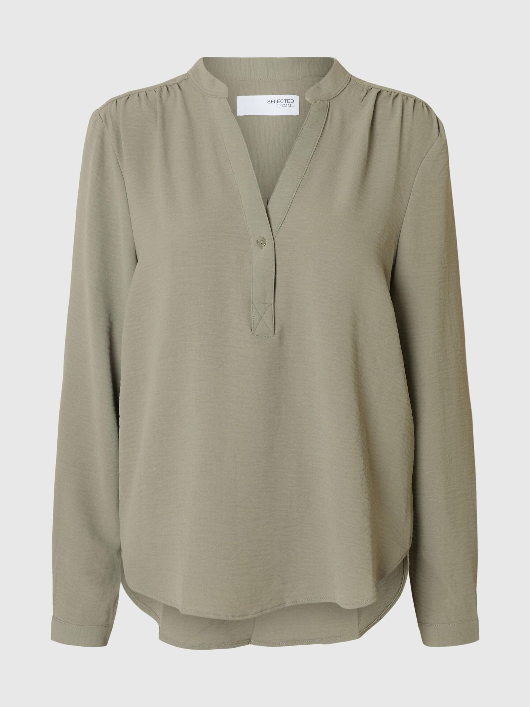 LONG-SLEEVED BLOUSE, Vetiver, highres