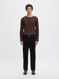 TOREN SLIM FIT ORGANIC COTTON TROUSERS, Black, highres