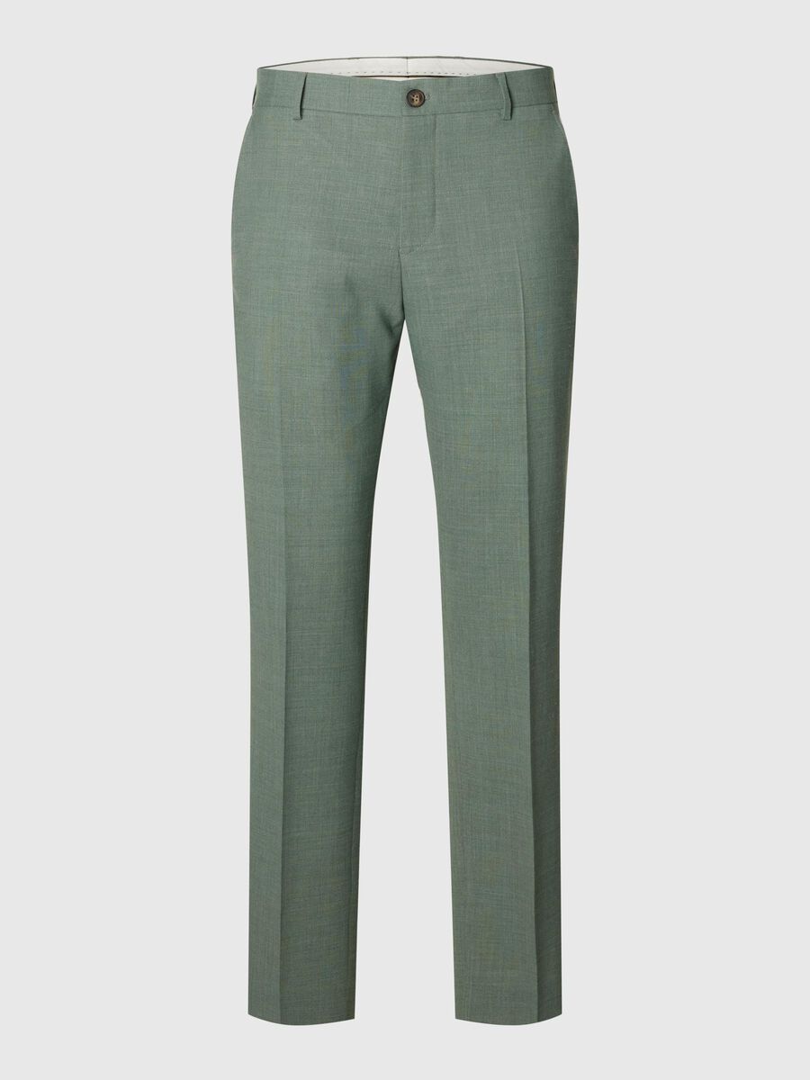 Selected SLIM FIT PANTALON, Light Green Melange, highres - 16087871_LightGreenMelange_001.jpg