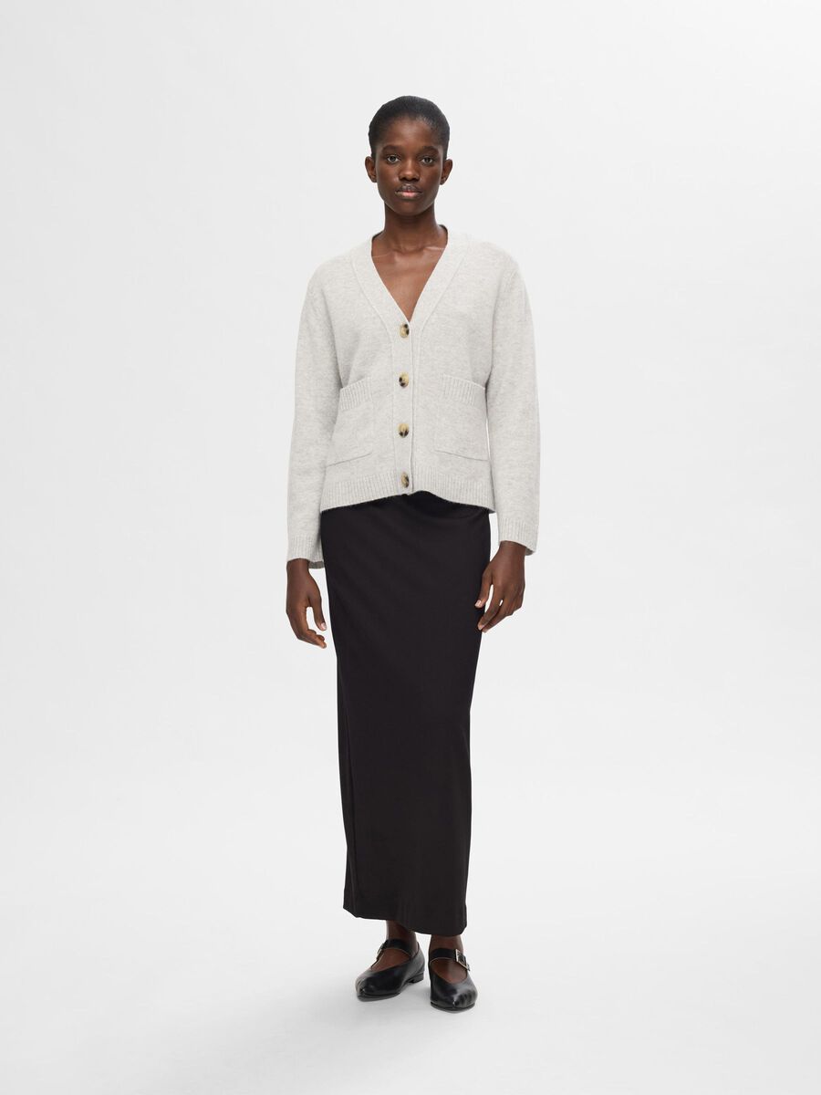 Selected CARDIGAN, Light Grey Melange, highres - 16094758_LightGreyMelange_005.jpg