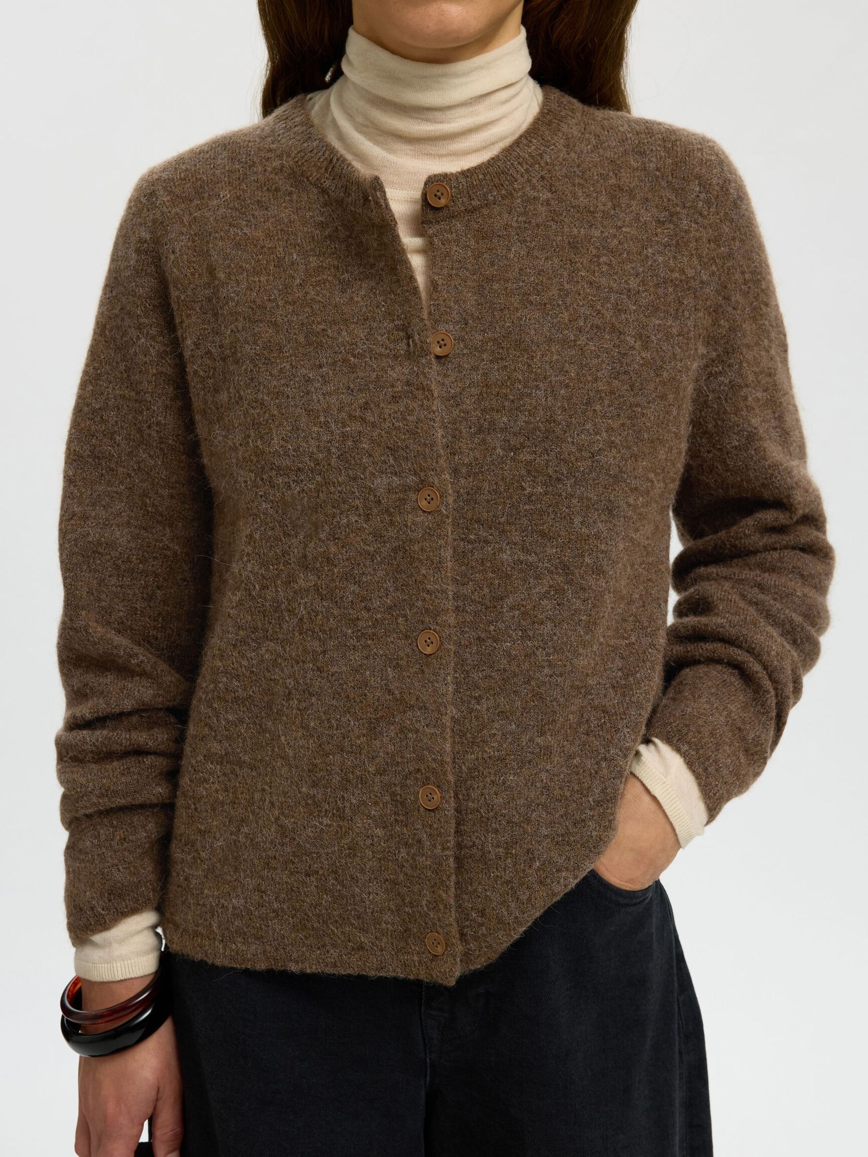 WOOL BLEND CARDIGAN, Dachshund, highres