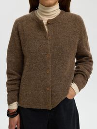 WOOL BLEND CARDIGAN, Dachshund, highres