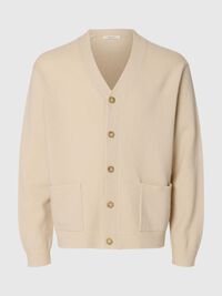 LAINE MÉLANGÉE CARDIGAN, Oatmeal, highres