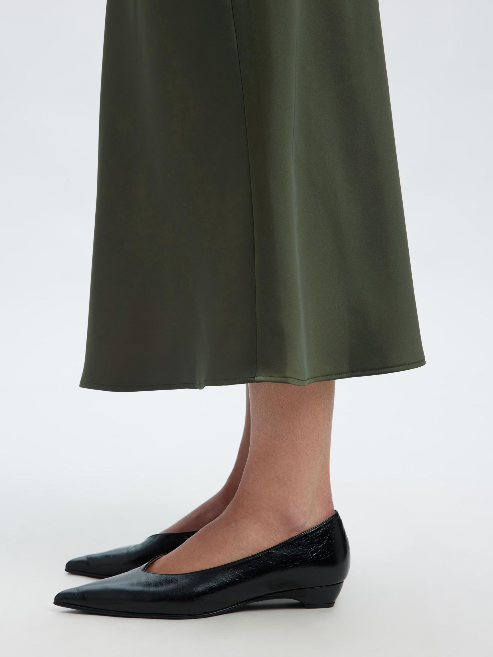SATIN MIDI SKIRT, Deep Depths, highres