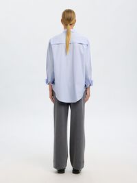 OVERSIZED COTTON  LONG SLEEVED SHIRT, Cashmere Blue, highres