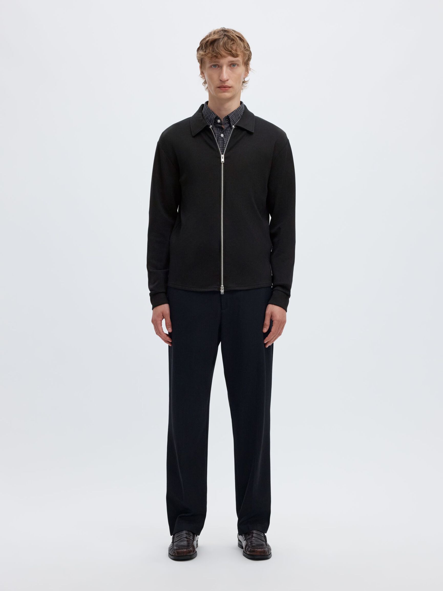 VISKOSEBLANDING CARDIGAN, Black, highres