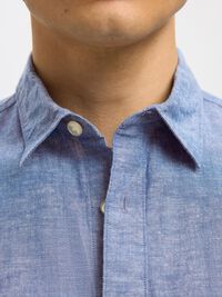 KLASSISK KORTÆRMET SKJORTE, Medium Blue Denim, highres