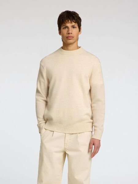 Selected LIGHTWEIGHT CREWNECK JUMPER, Oatmeal, highres - 16096920_Oatmeal_003.jpg