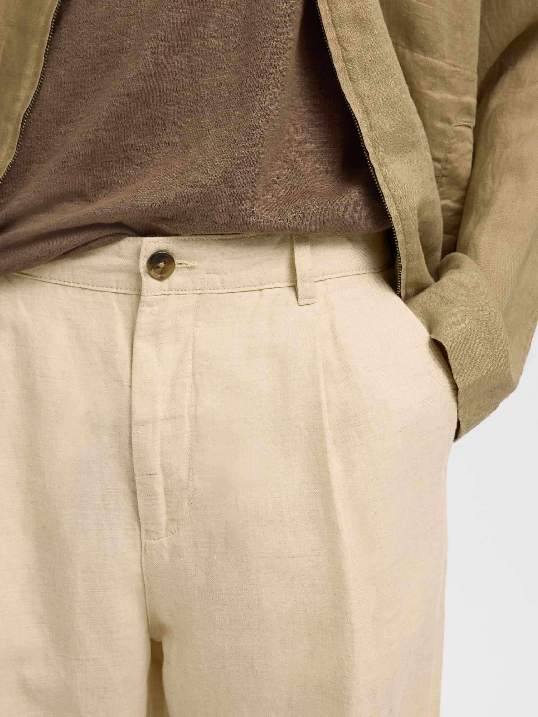 CROPPED RELAXED FIT HOSE, Egret, highres