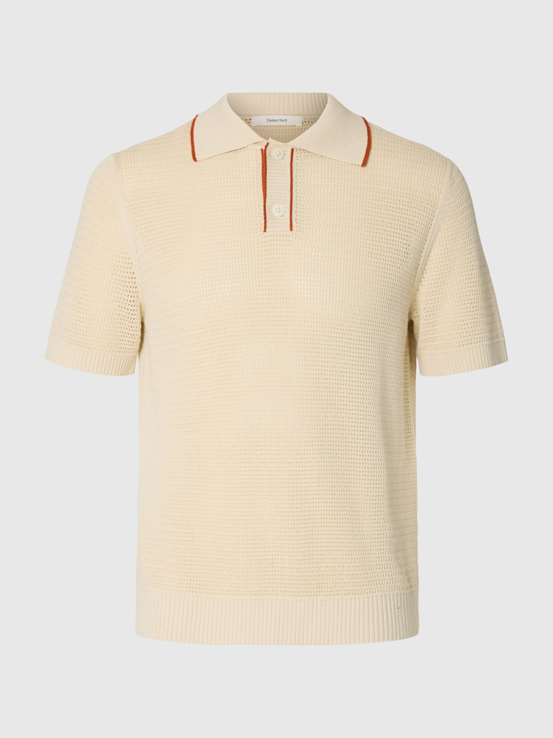 MANGAS CORTAS CAMISETA DE POLO DE PUNTO, Birch, highres