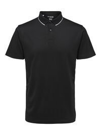 SHORT SLEEVED COOLMAX® POLO SHIRT, Black, highres