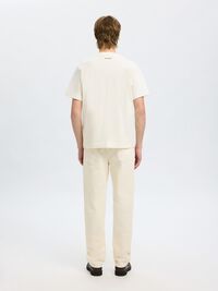 REGULAR FIT PRINTED CREWNECK T-SHIRT, Egret, highres
