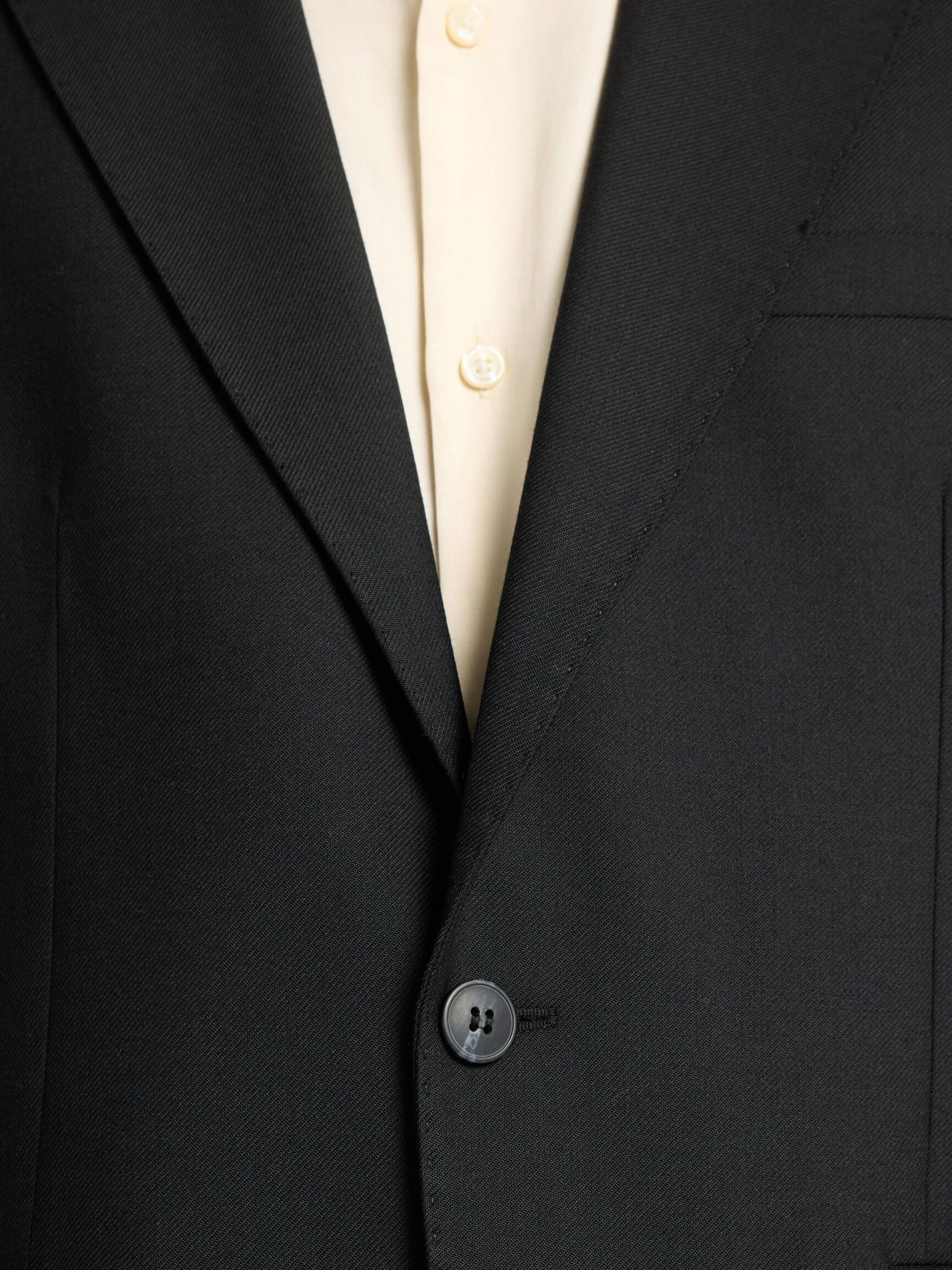 REGULAR FIT WOLLGEMISCH BLAZER, Black, highres