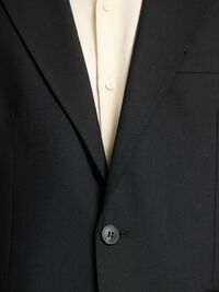 REGULAR FIT ULDBLANDING BLAZER, Black, highres