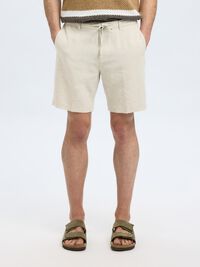 REGULAR FIT LINEN-BLEND SHORTS, Pure Cashmere, highres