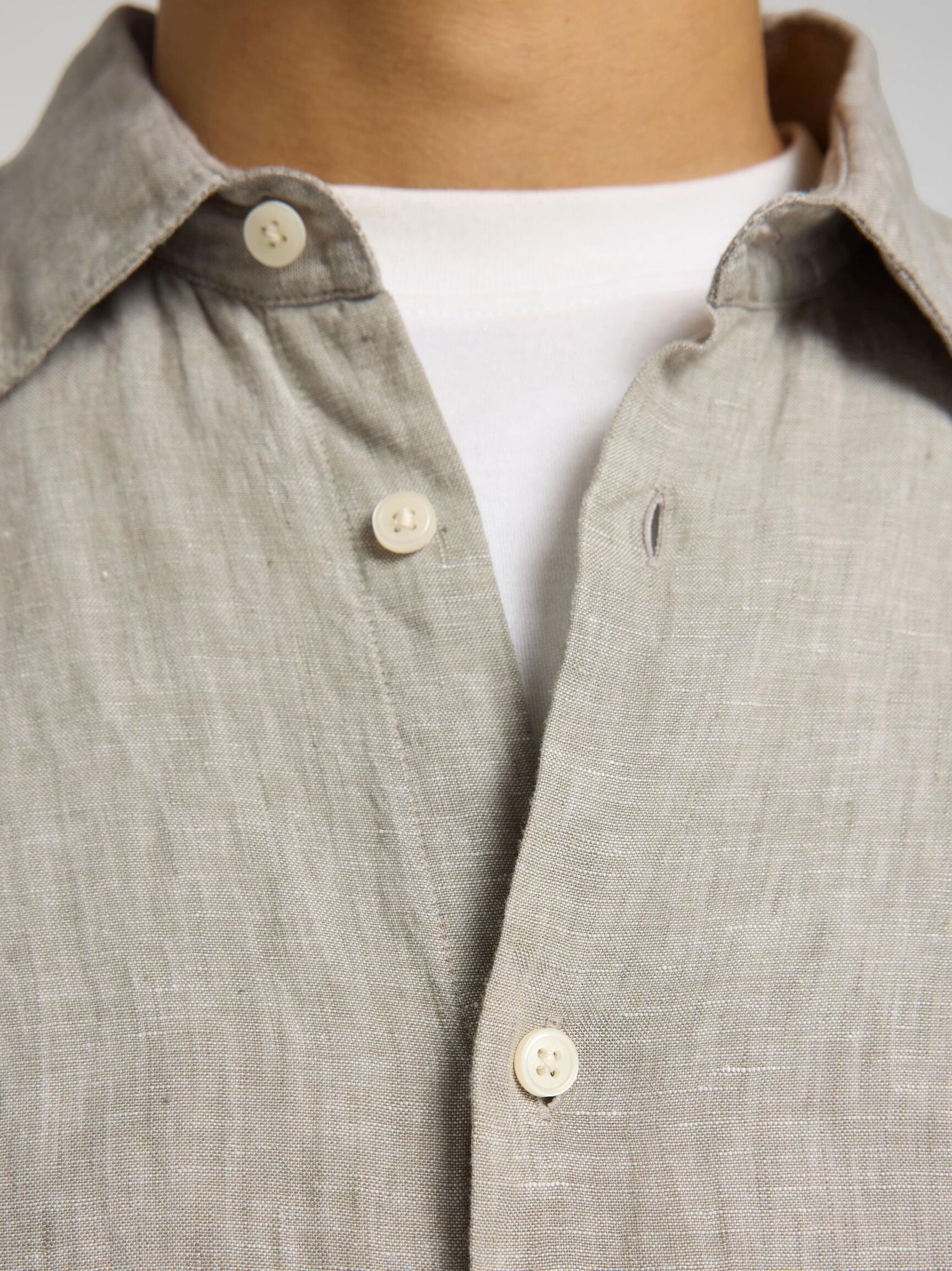 100% LINEN SHIRT, Vetiver, highres