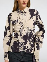 PRINTET SLÅ-OM-BLUSE, Birch, highres