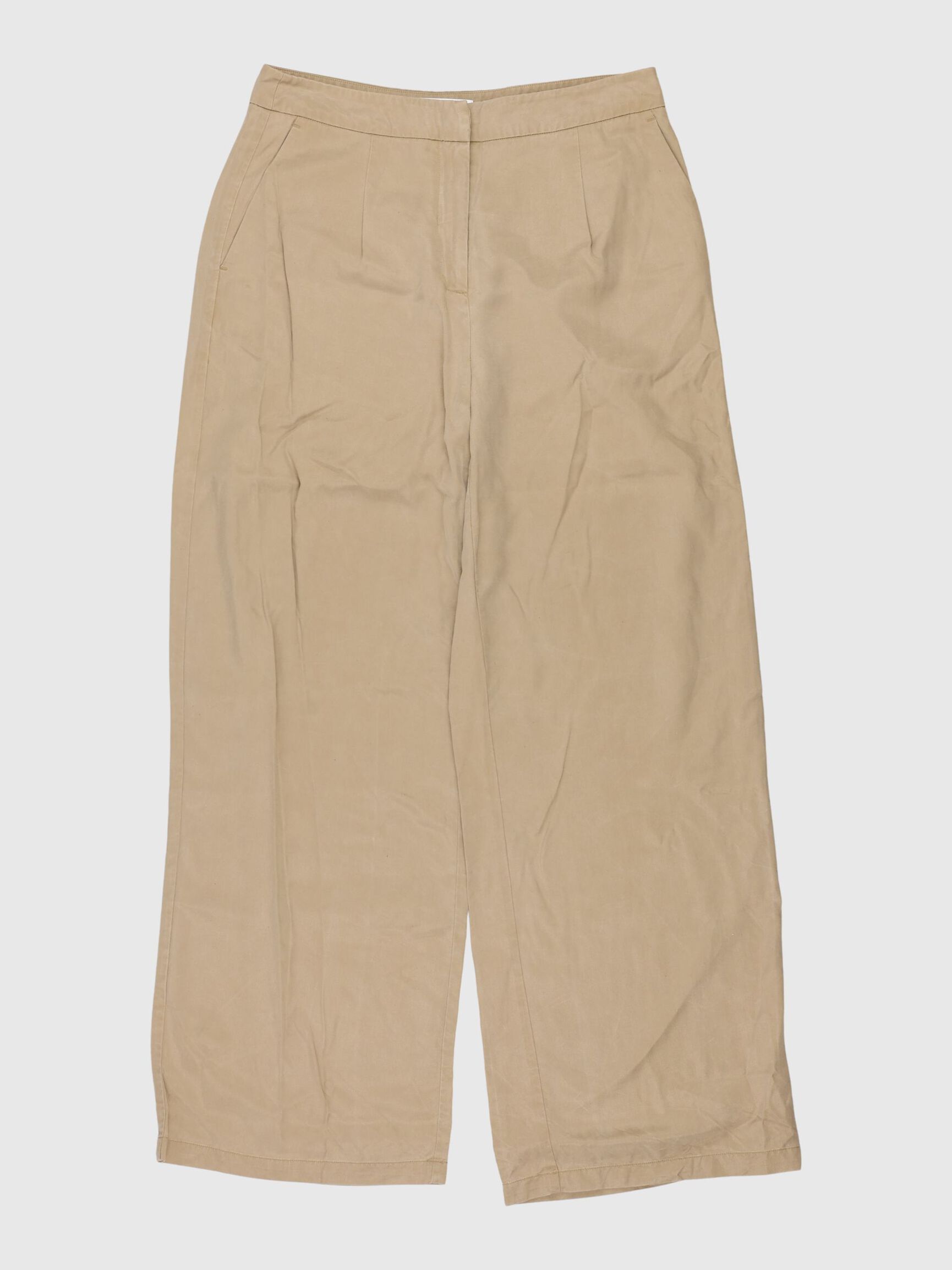 MIDDELS HØY MIDJE VIDE TENCEL™ LYOCELL BUKSER, Kelp, highres