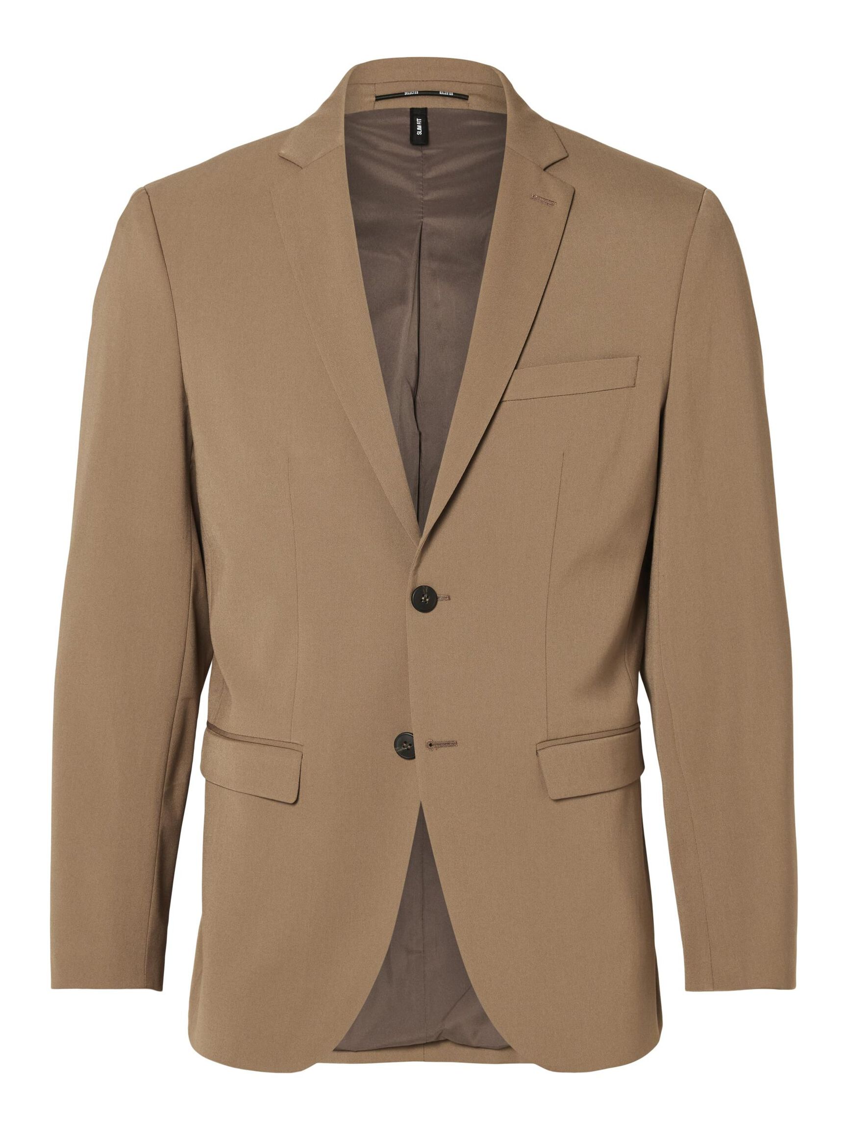 COUPE SLIM EN VISCOSE MÉLANGÉE BLAZER, Camel, highres