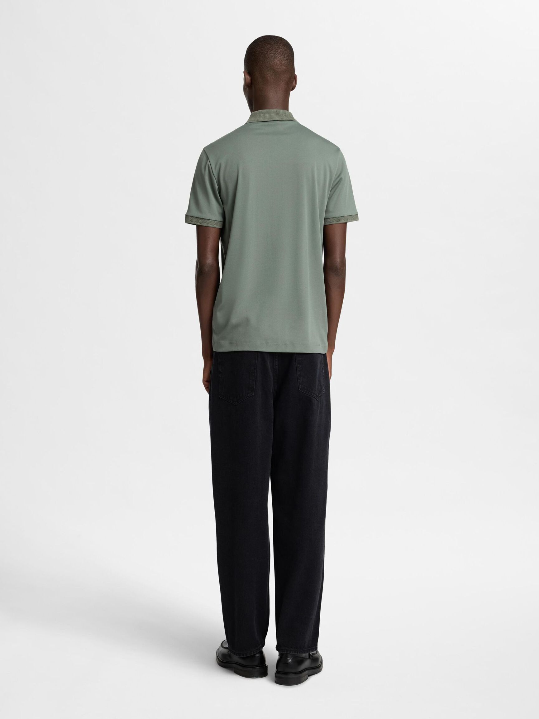 ZIPPER POLO SHIRT, Agave Green, highres