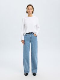 HELLBLAUE WIDE FIT JEANS, Light Blue Denim, highres