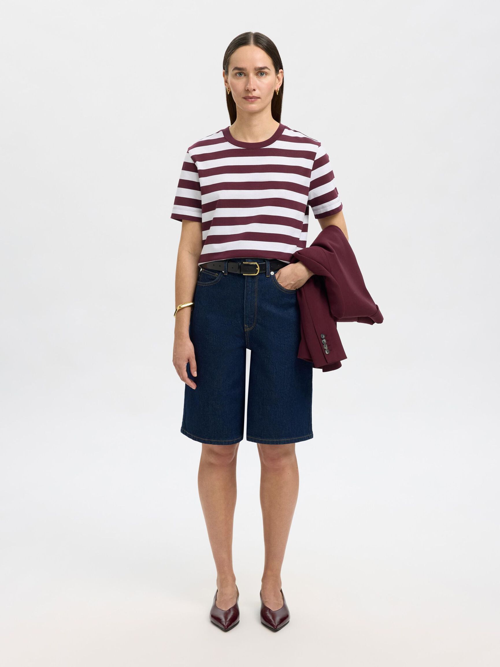 STRIPED BOXY FIT T-SHIRT, Fig, highres