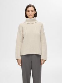 OVERSIZE GROBSTRICKPULLOVER, Birch, highres