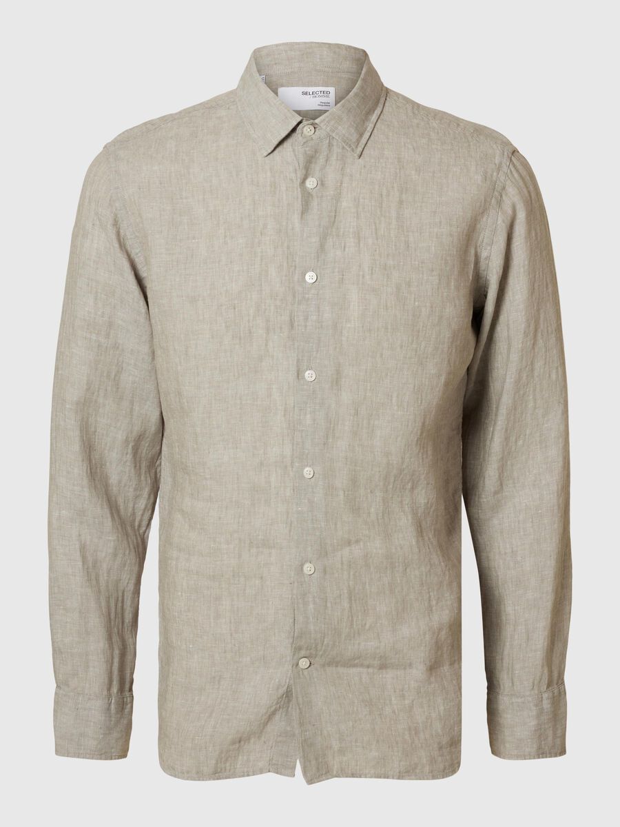 Selected 100% LINEN SHIRT, Vetiver, highres - 16092471_Vetiver_001.jpg