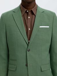 COUPE SLIM BLAZER À SIMPLE BOUTONNAGE, Olive Green, highres