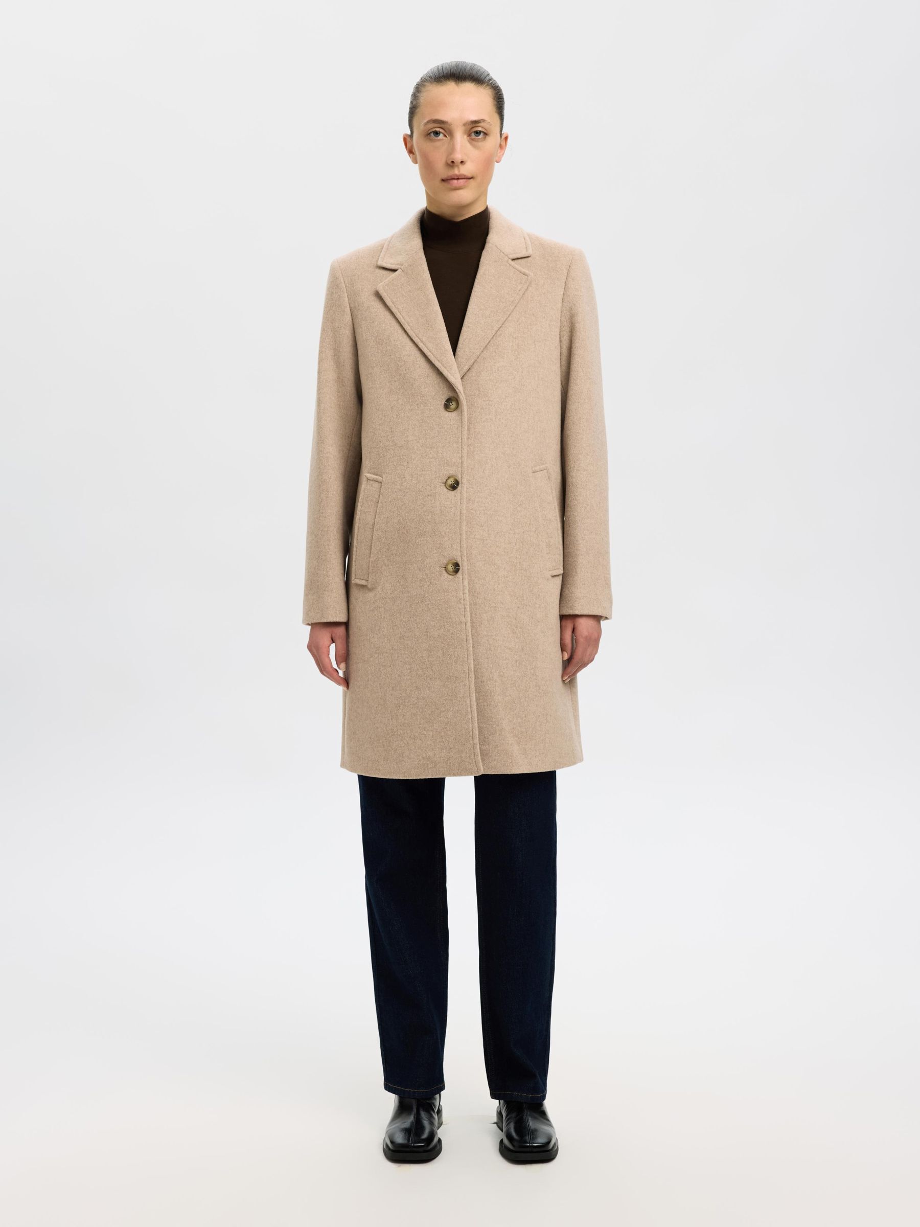 WOOL BLEND COAT | Grey | Selected